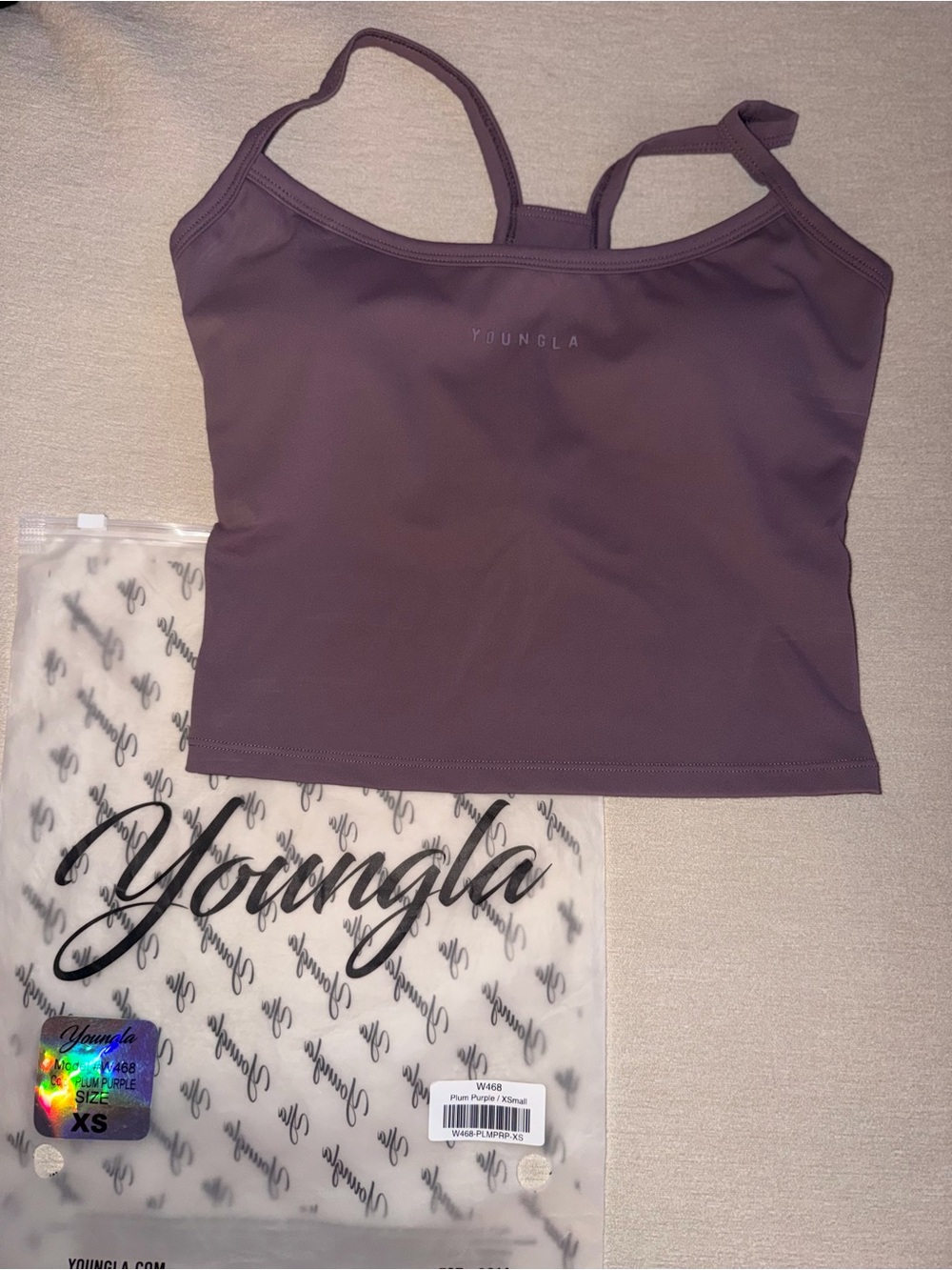 YoungLA Plum razorback Crop Sports Bra Top